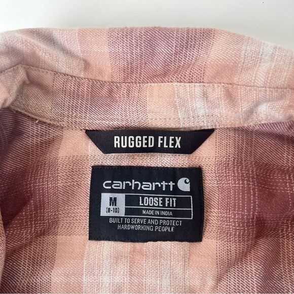 Carhartt Womens Plaid Flannel Button Up Shirt - Picture 5 of 8